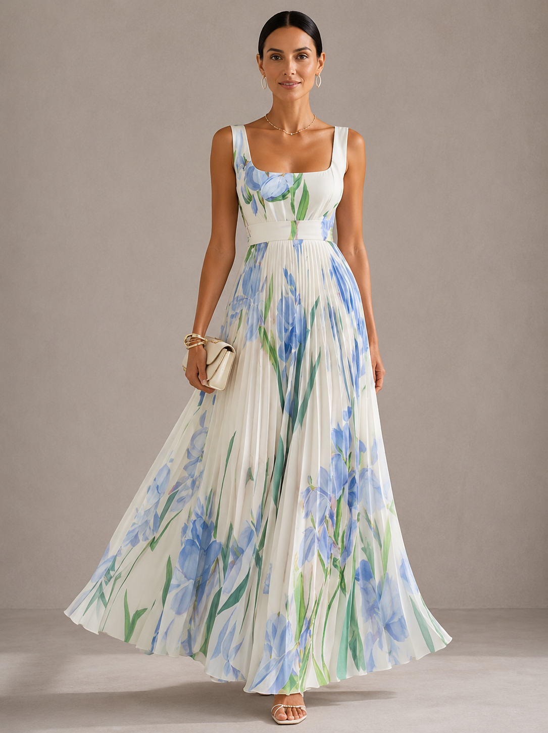 Cleodora | Sukienka maxi w kwiaty