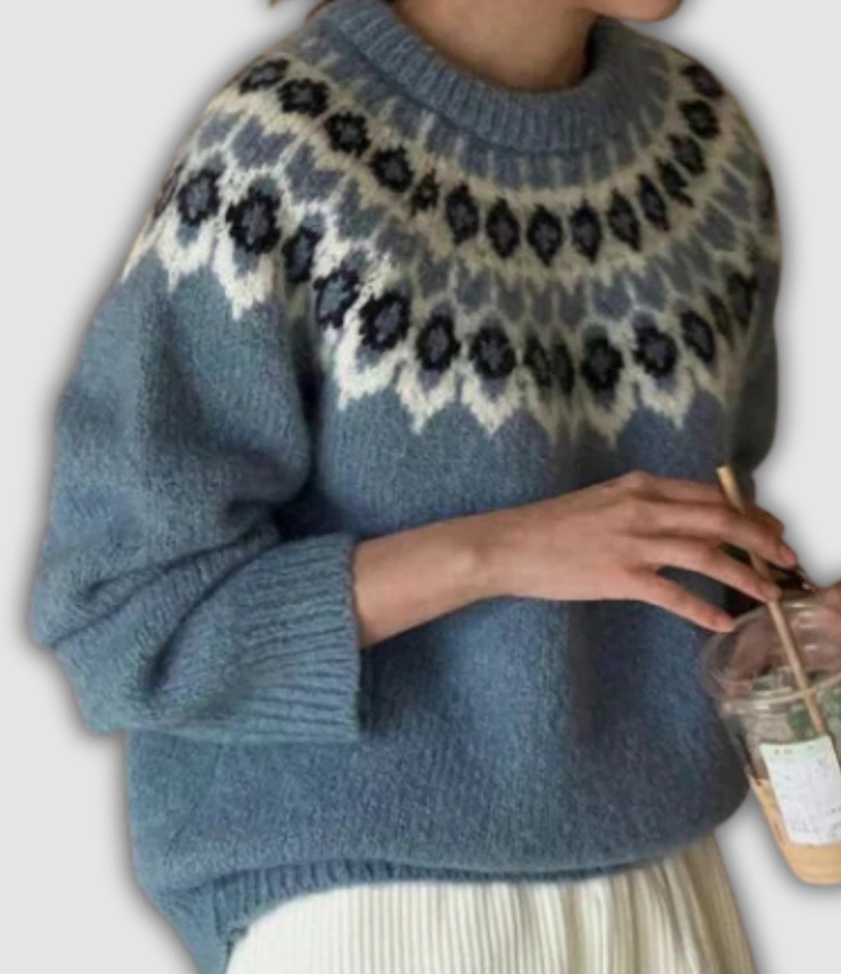 Coralie Jacquard | Sweter żakardowy retro