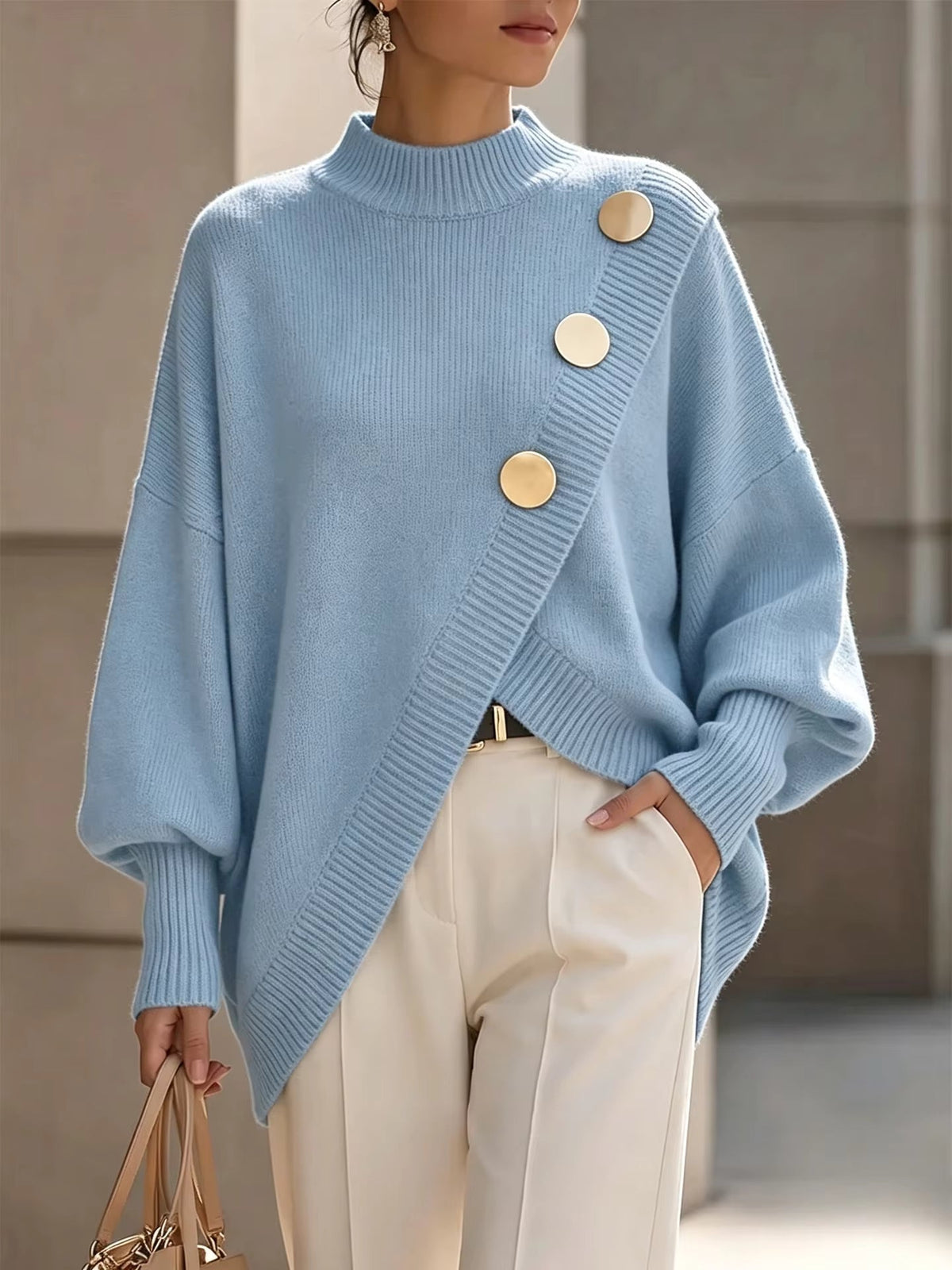 Amelia | Sweter z ozdobnymi guzikami