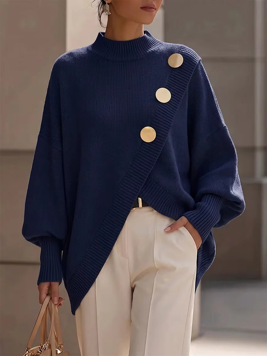 Amelia | Sweter z ozdobnymi guzikami