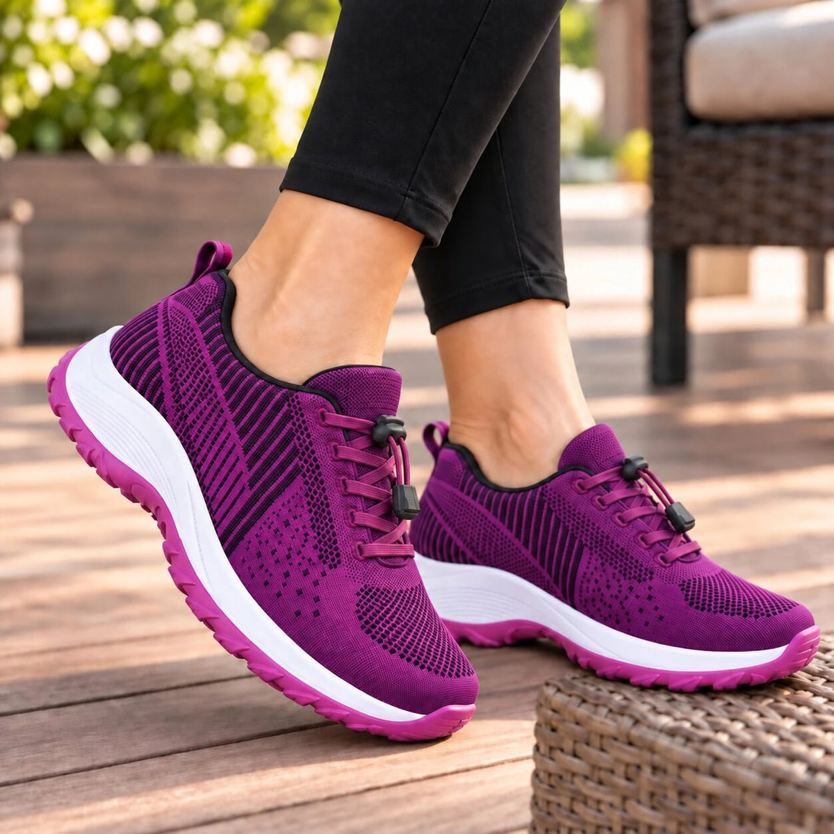 Solara – Szerokie sneakersy antypoślizgowe