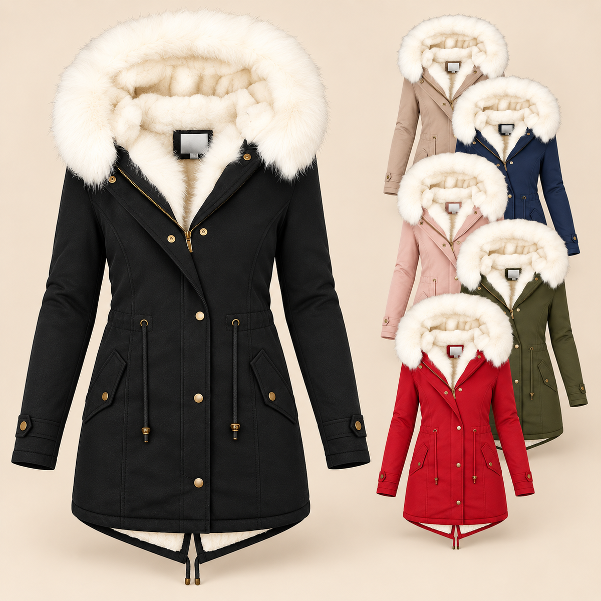 Albane | Elegancka długa parka zimowa