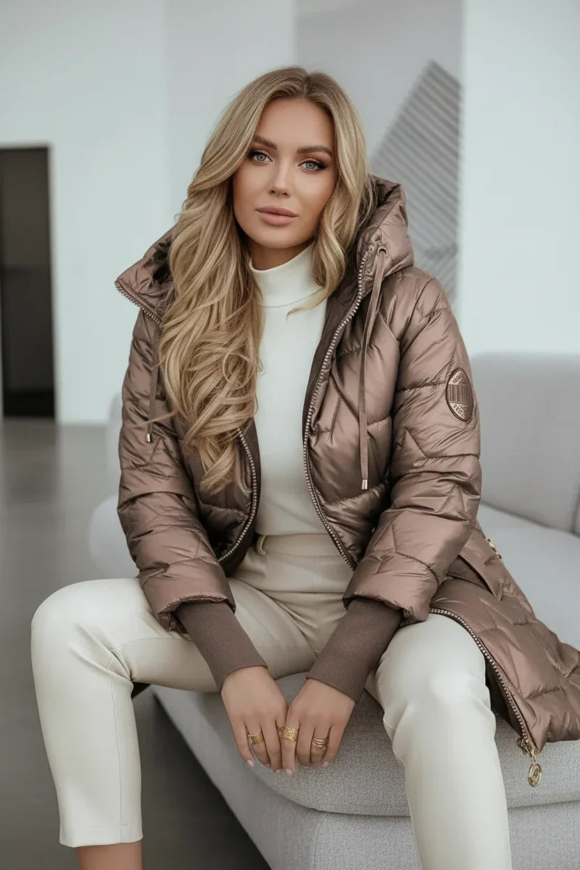 Cristelle™ | Lekki, pikowany płaszcz z kapturem