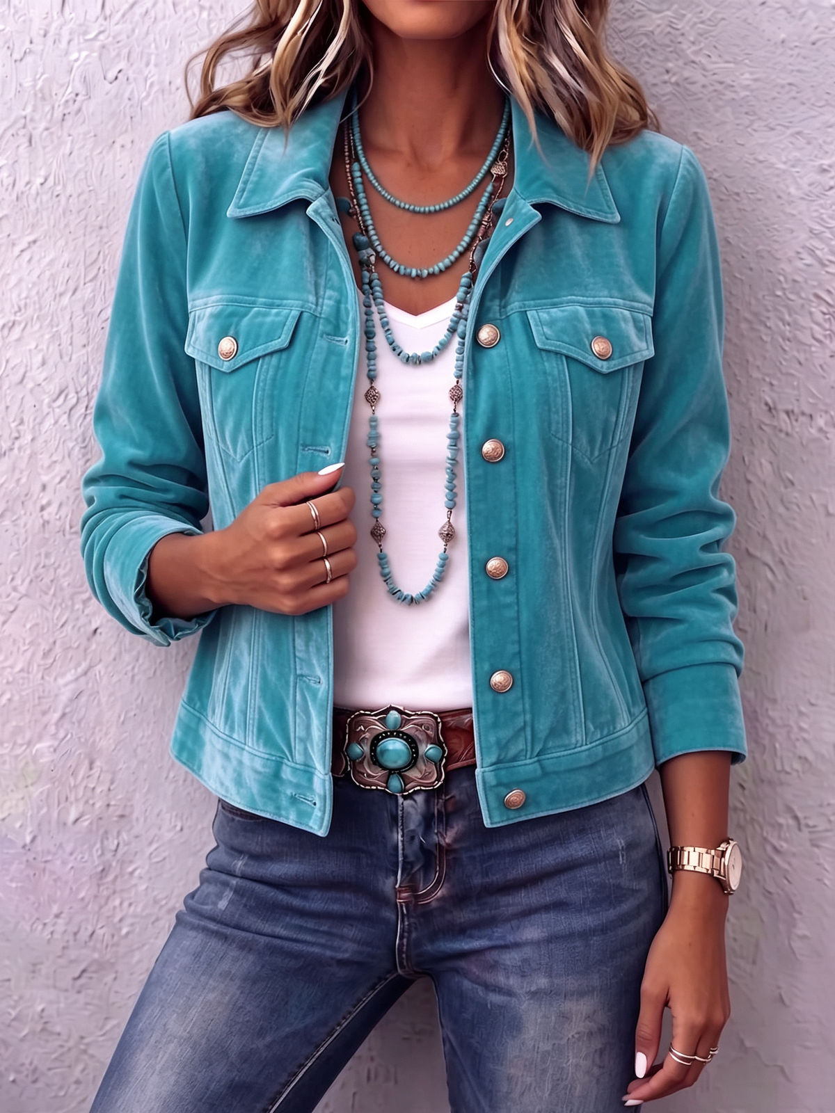 Dianne | Aksamitna kurtka boho w stylu vintage
