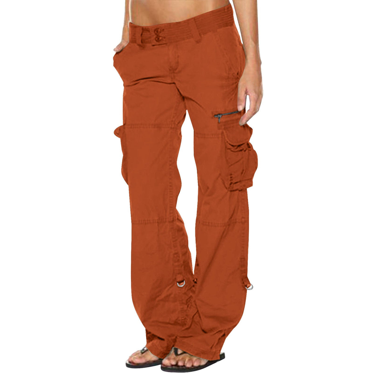 Julia | Damskie jeansy cargo vintage z szerokimi nogawkami