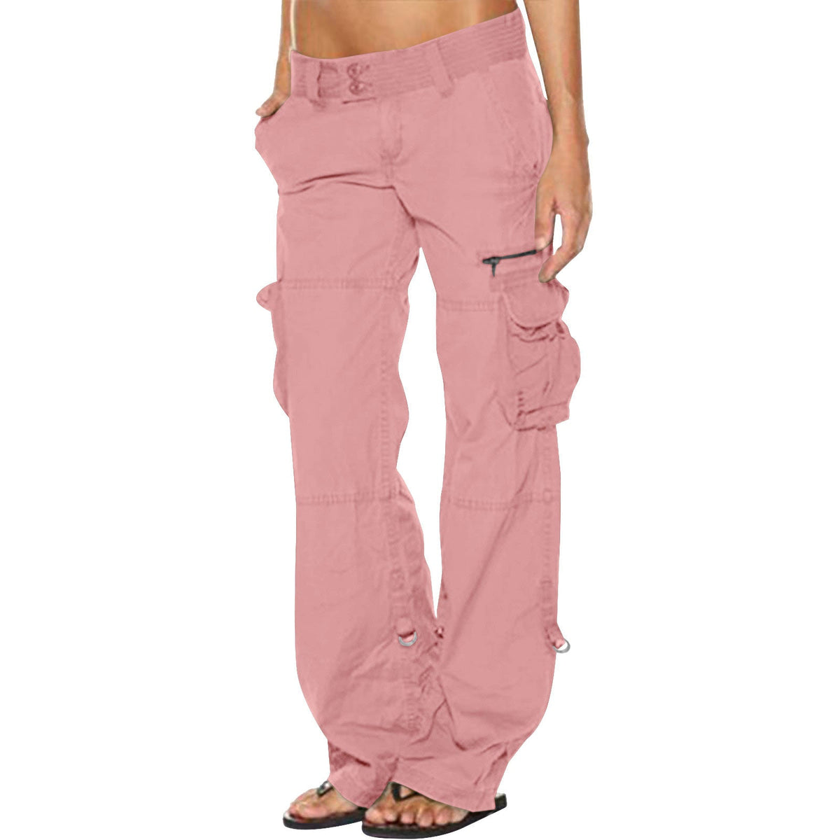 Julia | Damskie jeansy cargo vintage z szerokimi nogawkami