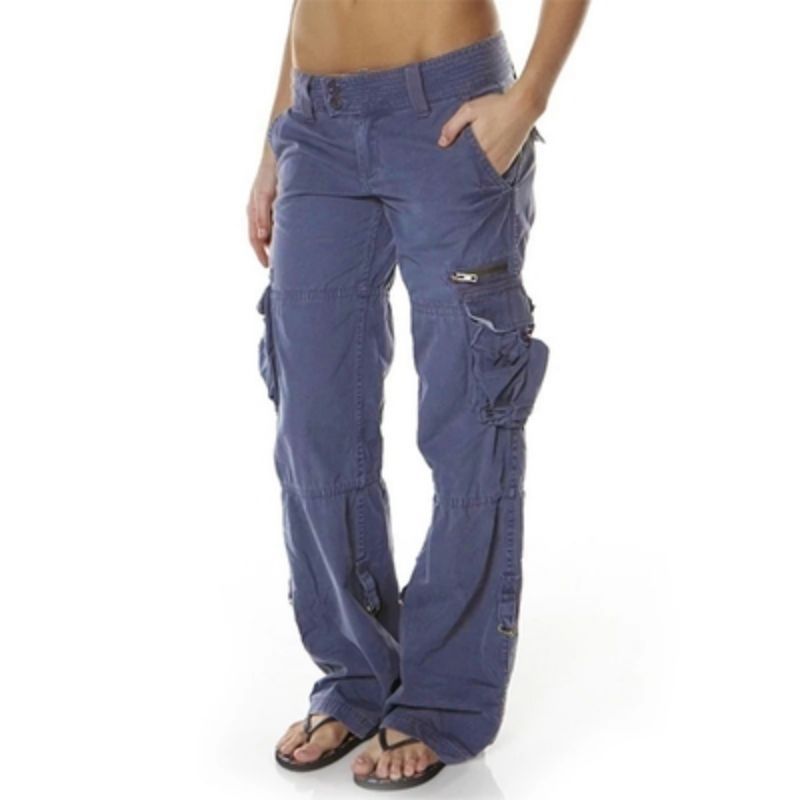 Julia | Damskie jeansy cargo vintage z szerokimi nogawkami