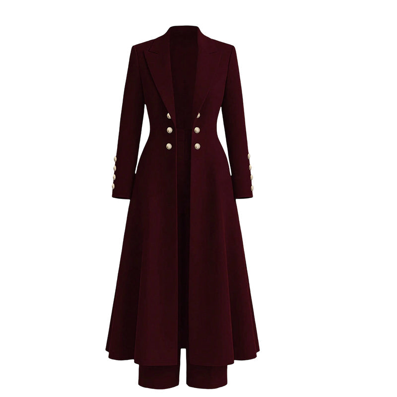 Kamma – Elegancki komplet dzianinowy z długą marynarką
