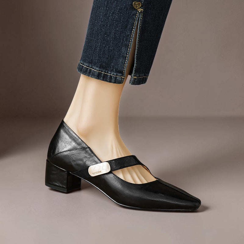 Else | Eleganckie buty Mary Jane ze złotą klamrą
