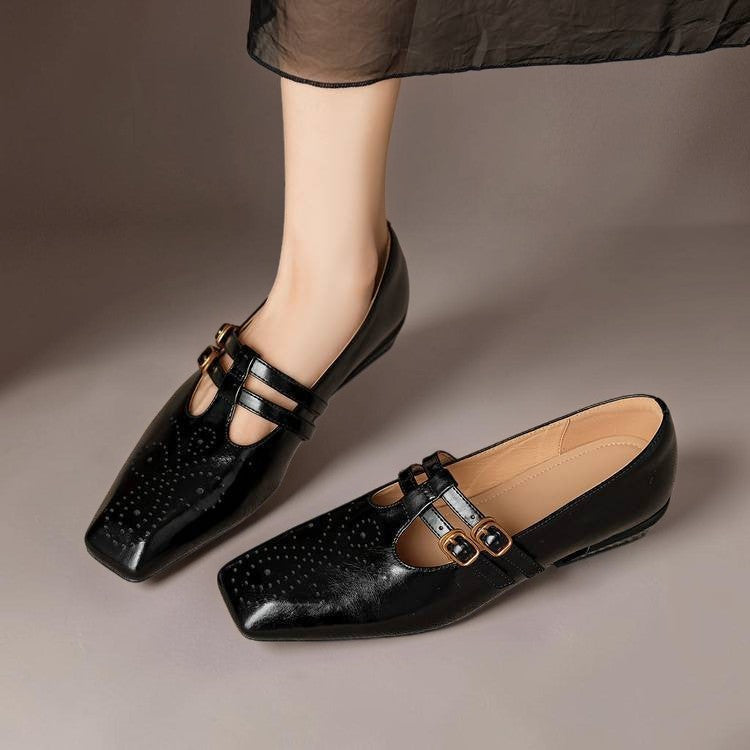 Rikke | Eleganckie skórzane buty Mary Jane z podwójnymi paskami