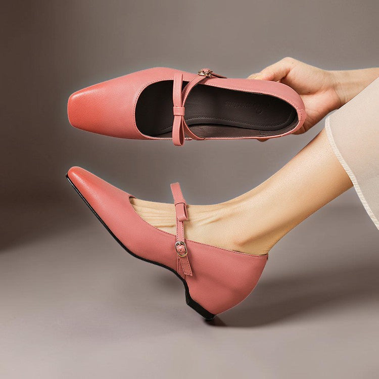 Mette | Eleganckie buty Mary Jane z kokardą