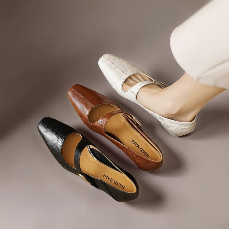 Else | Eleganckie buty Mary Jane ze złotą klamrą