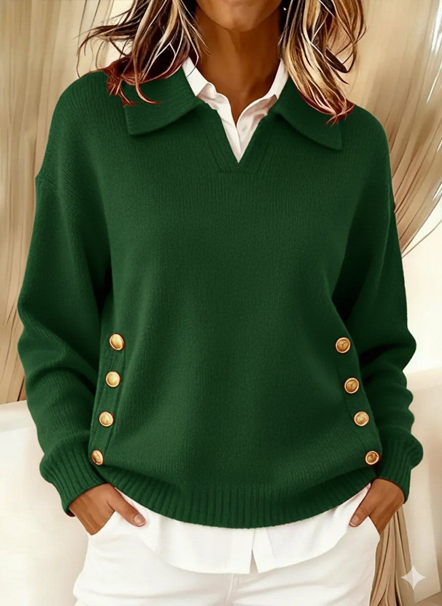 Vicenta | Sweter polo z guzikami