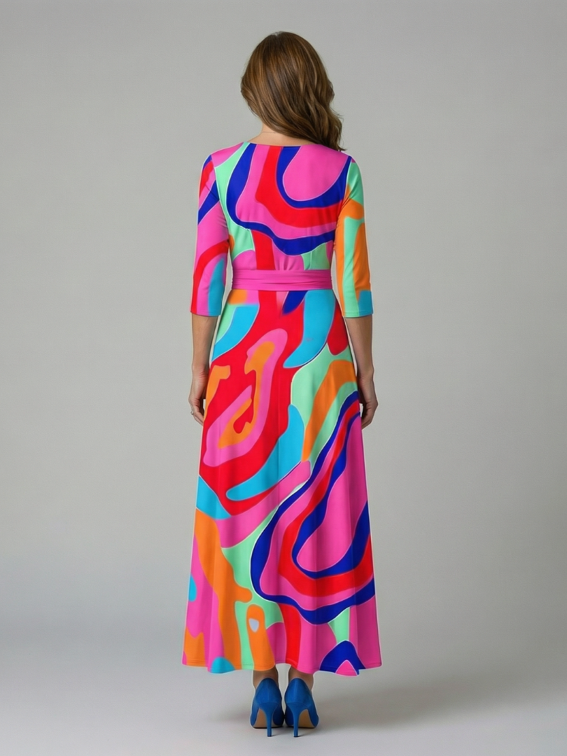 Morwenna | Kopertowa sukienka maxi w kwiaty