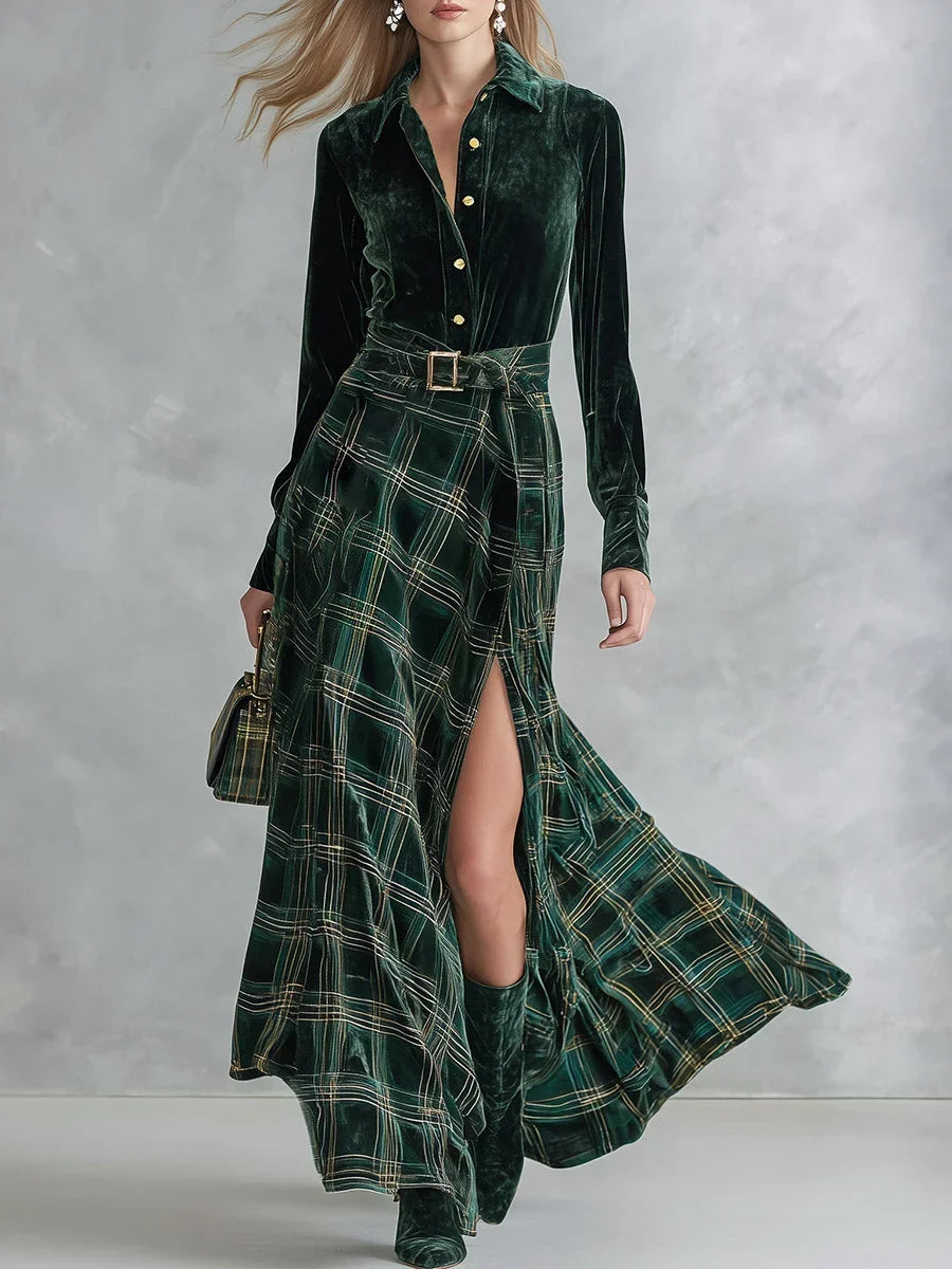 Lisa – Sukienka maxi w kratę
