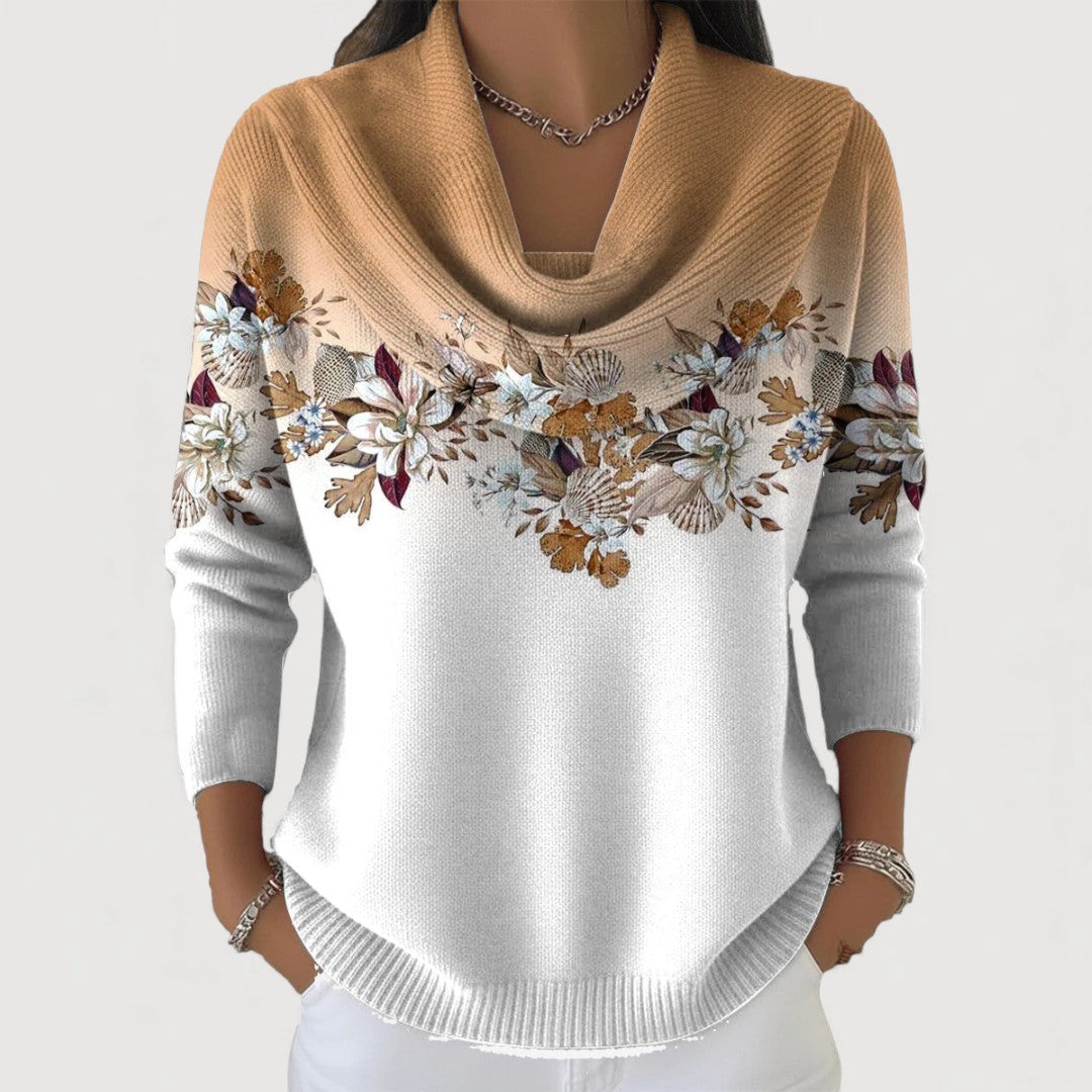 Alba | Kwiatowy sweter z golfem