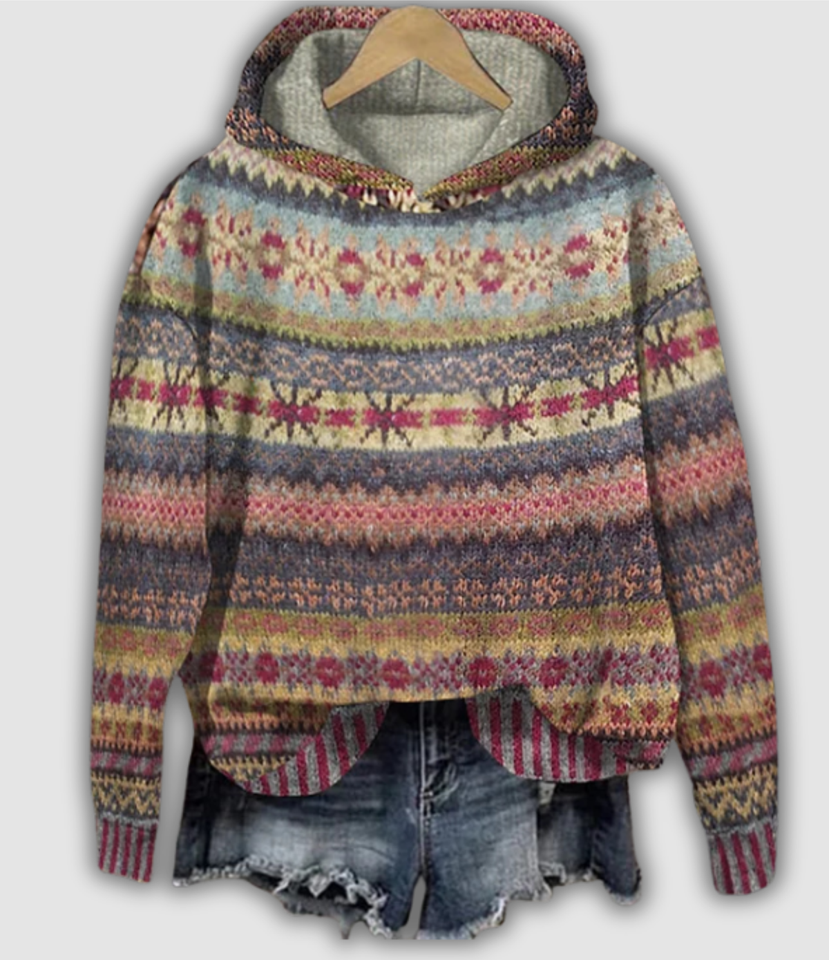 Anveline | Bluza z kapturem retro