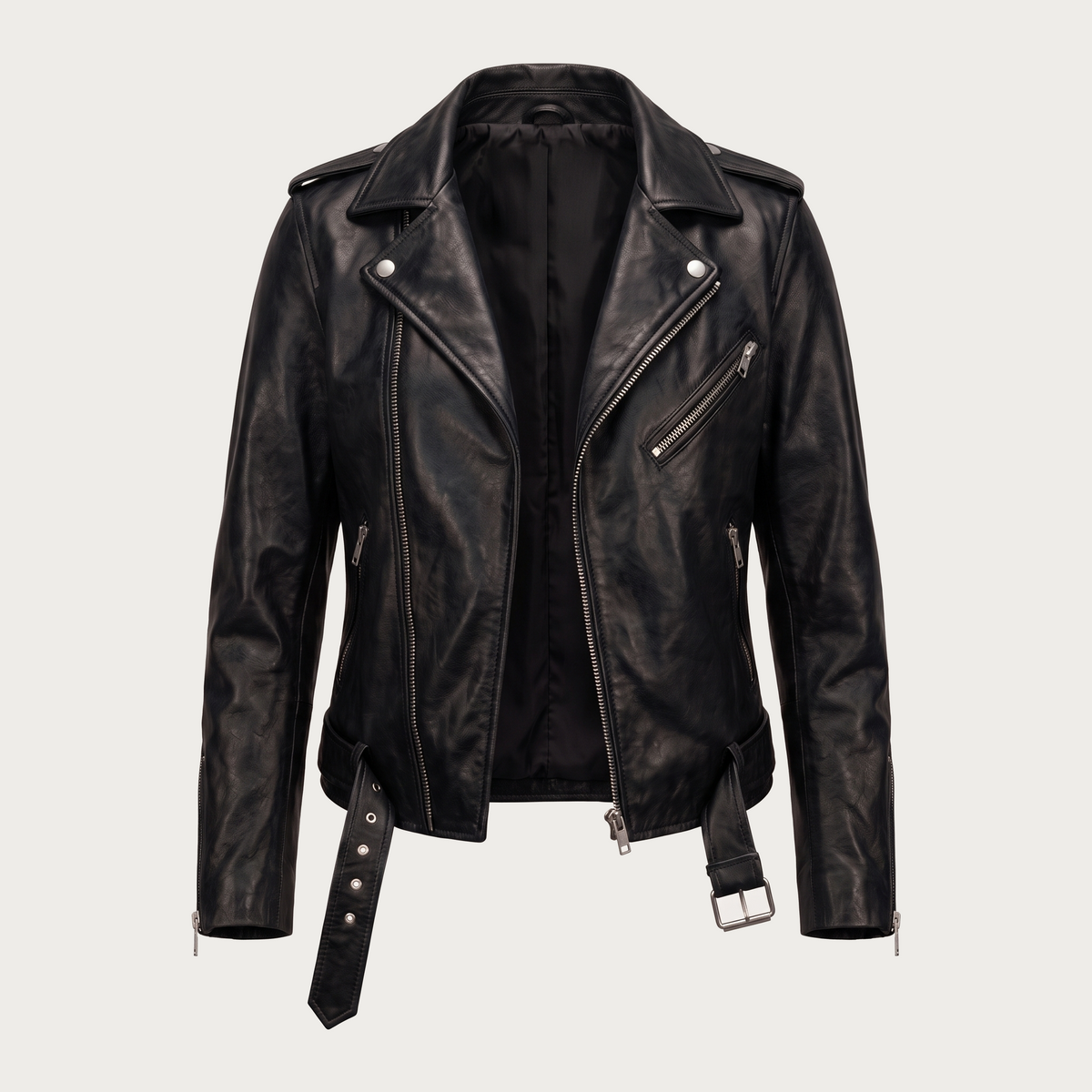 Wanda | Klasyczna kurtka biker z klapami