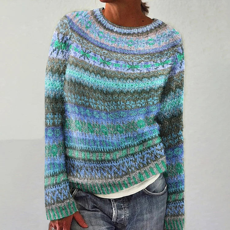 Diane - Retro skandynawski sweter dzianinowy