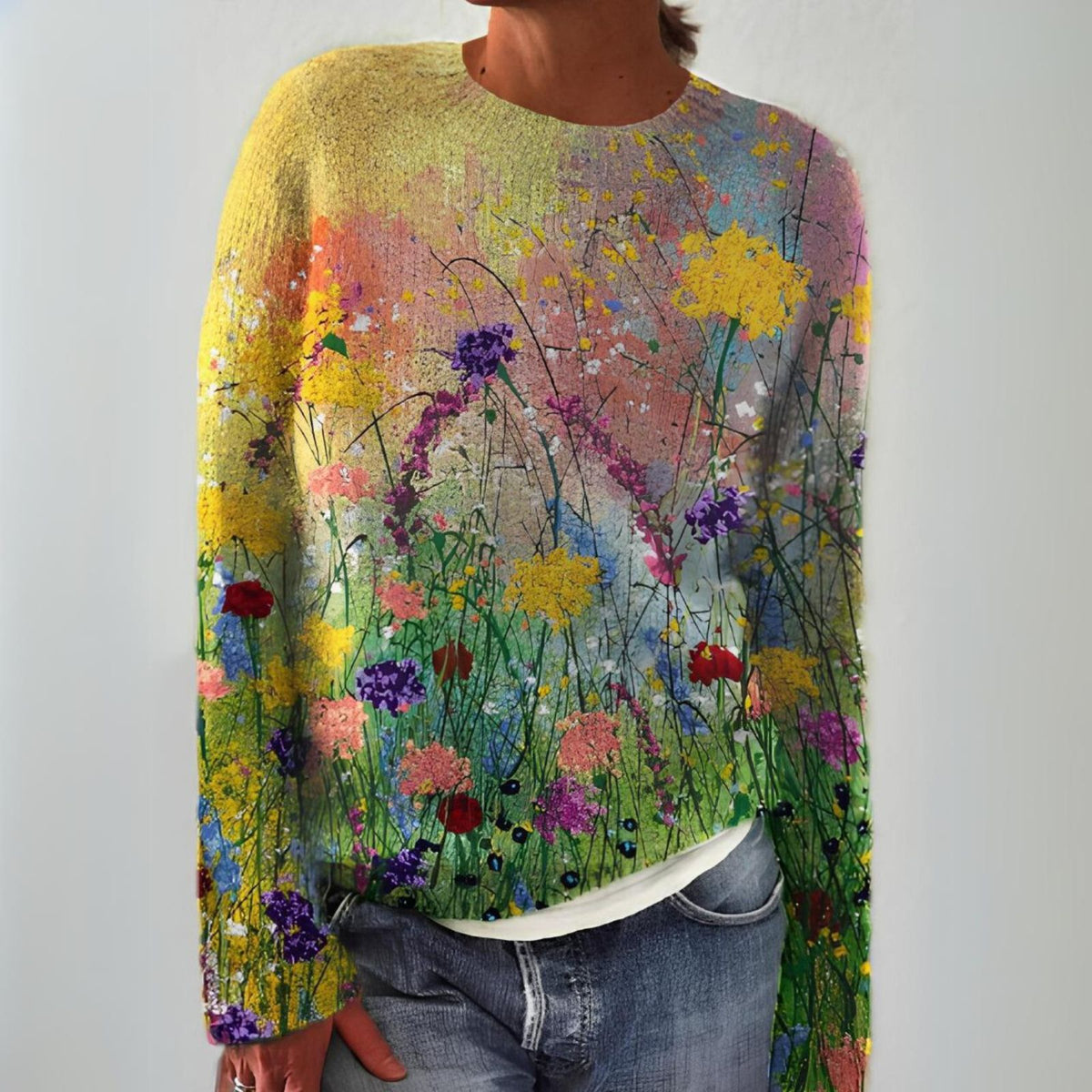 Adriana - Retro skandynawski sweter dzianinowy