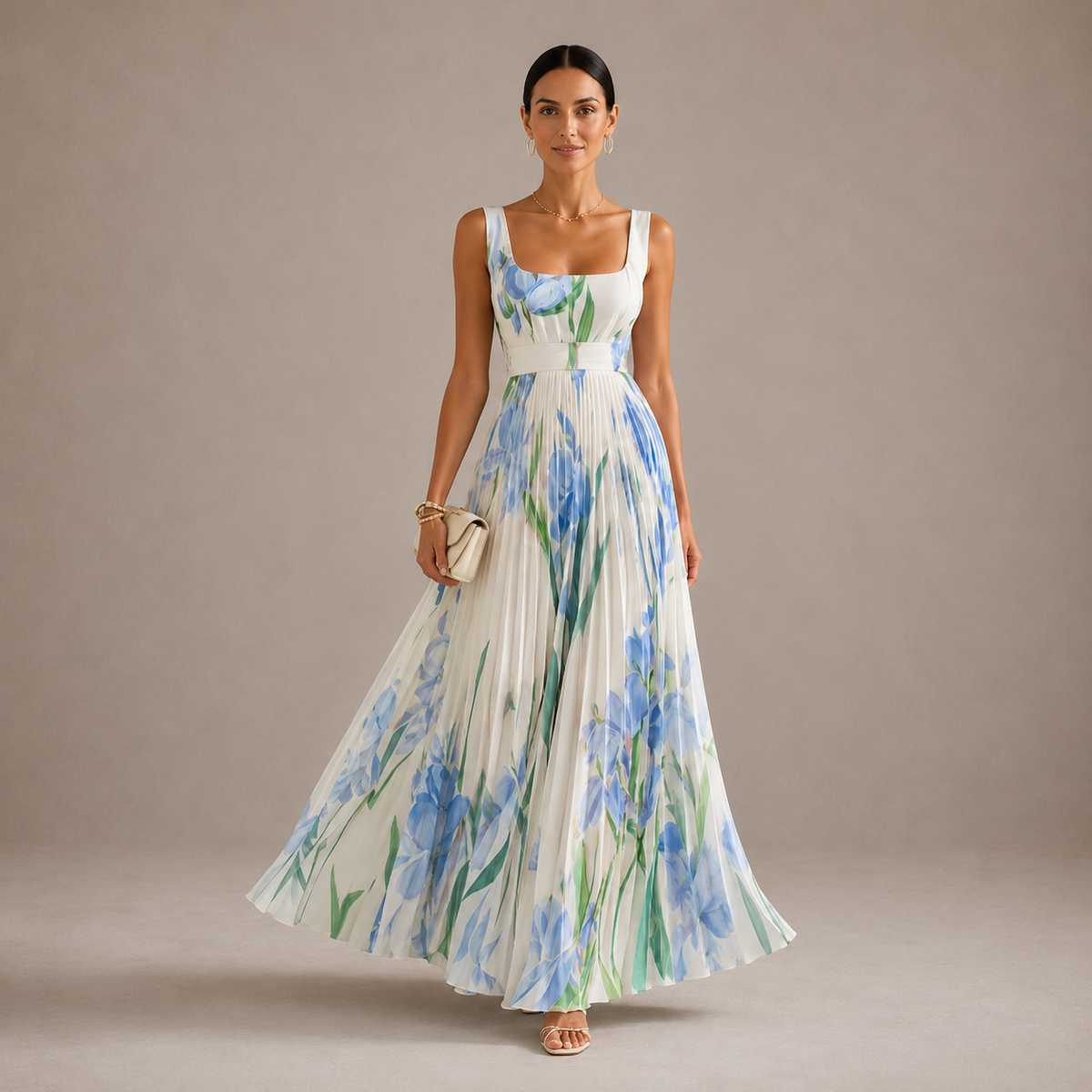 Cleodora | Sukienka maxi w kwiaty