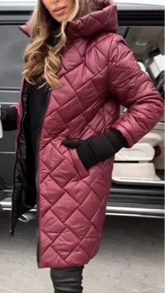 Anna – Pikowana kurtka zimowa z kapturem
