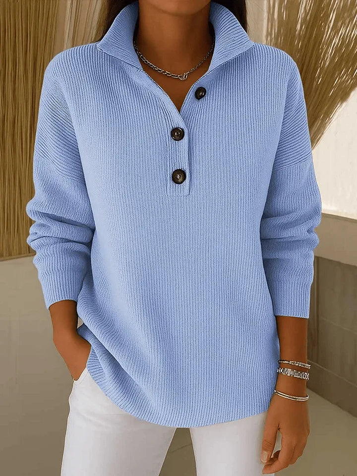 Amparo | Sweter polo z dekoltem w serek