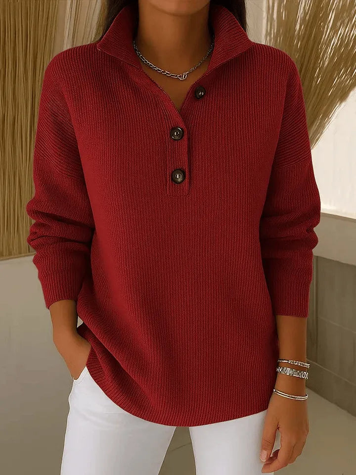 Amparo | Sweter polo z dekoltem w serek