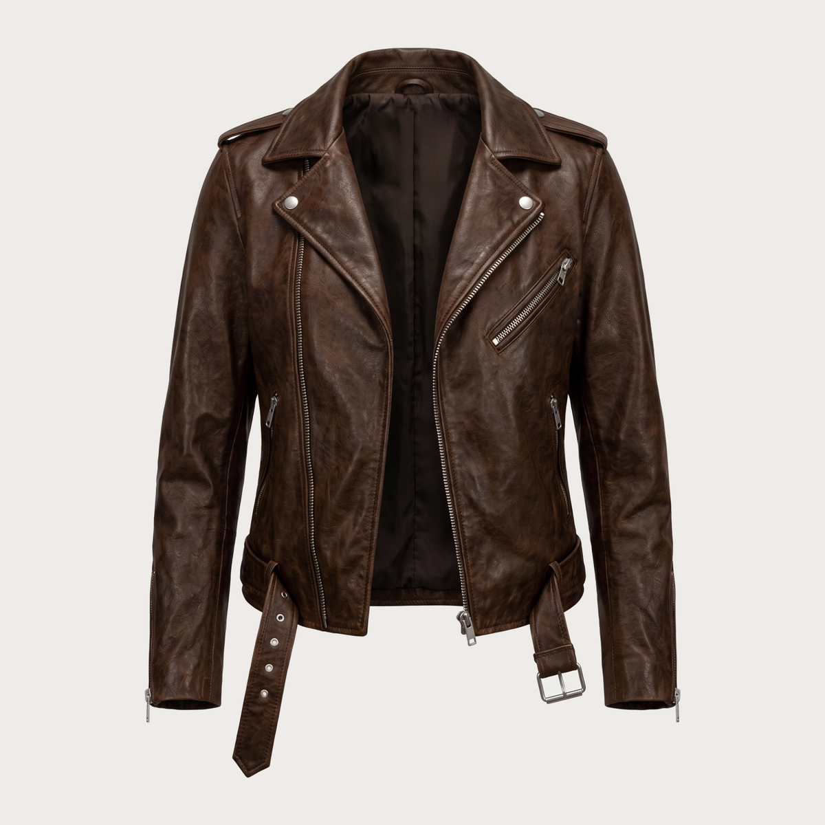 Wanda | Klasyczna kurtka biker z klapami