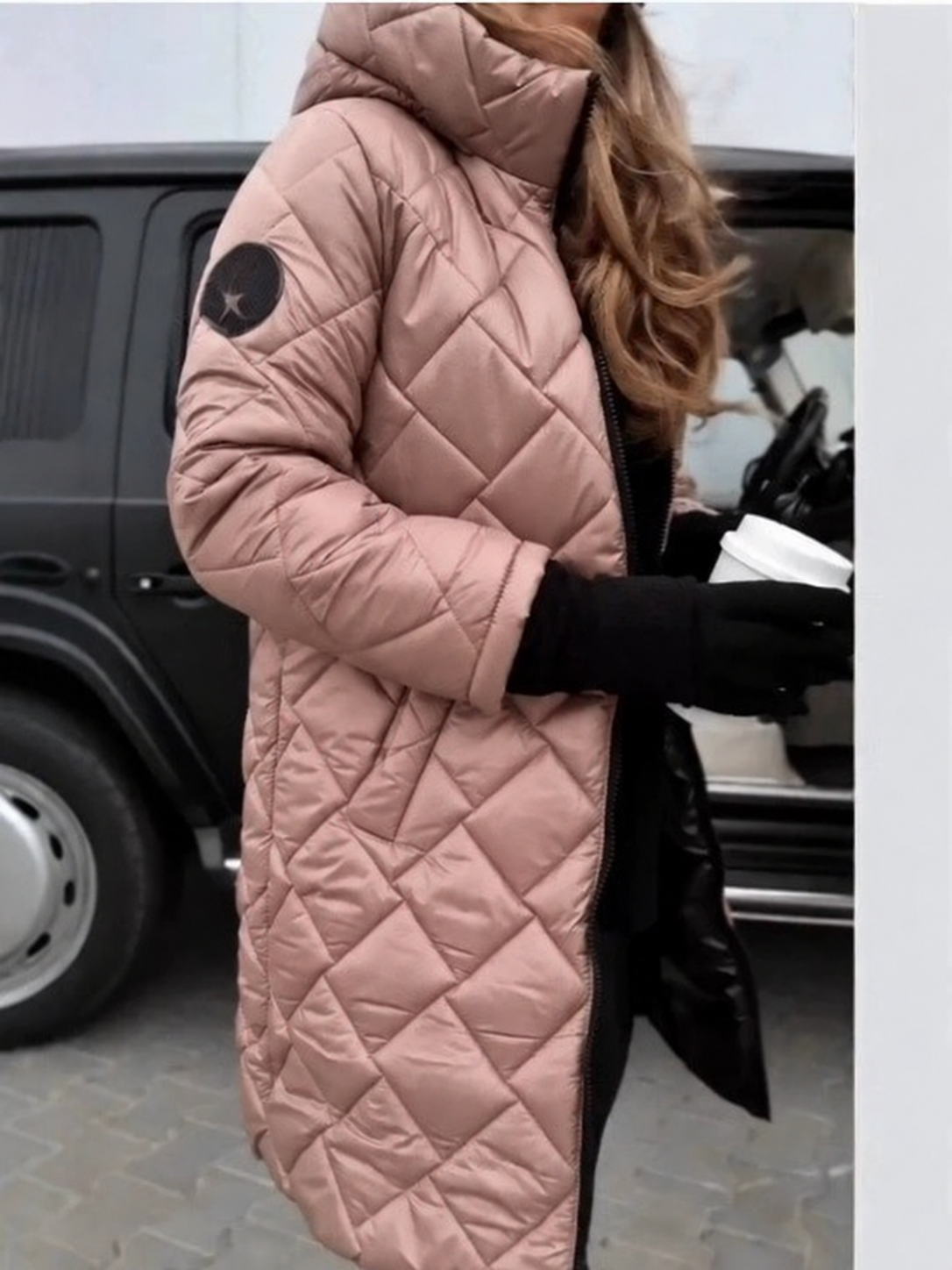 Anna – Pikowana kurtka zimowa z kapturem