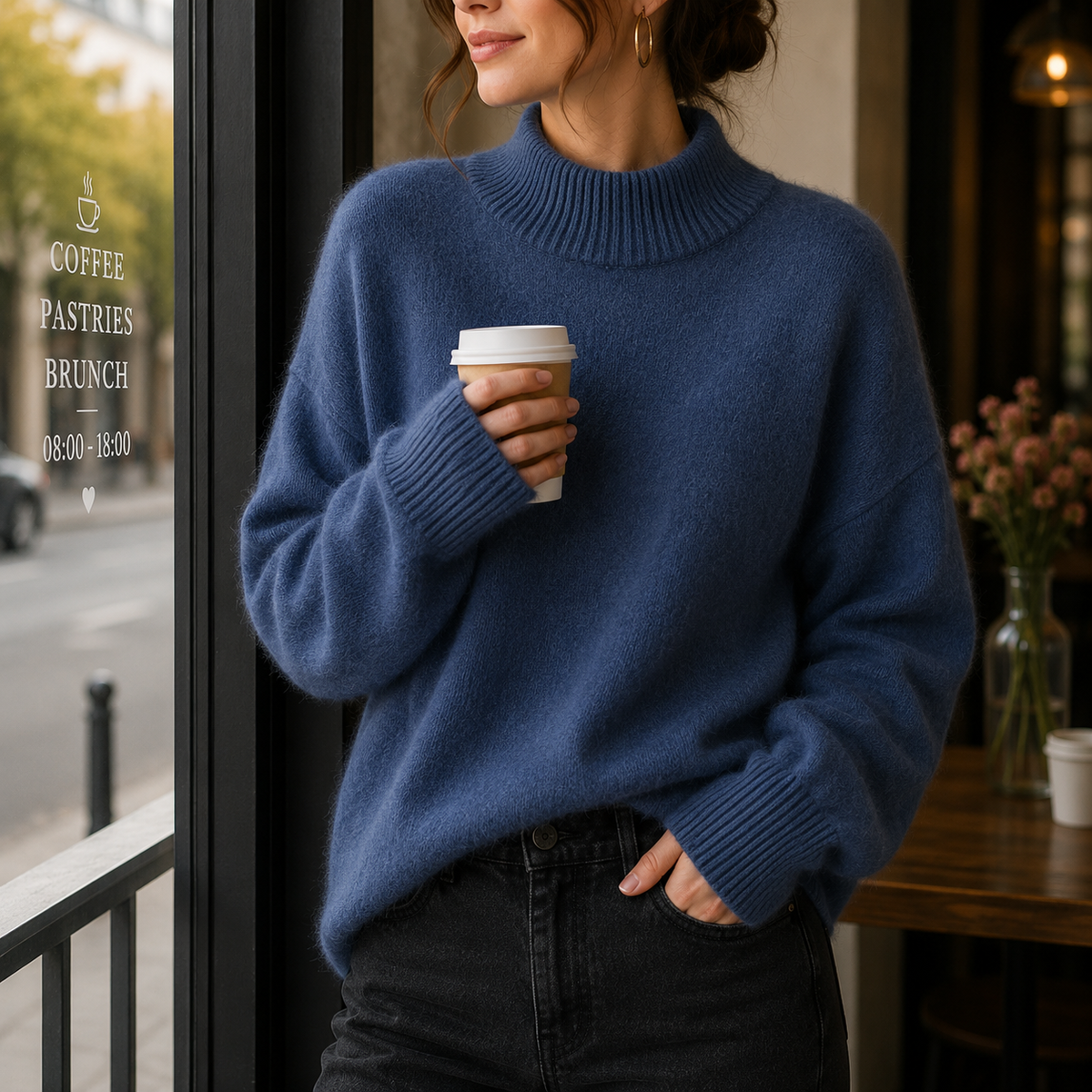 Juniper | Damski sweter oversize z golfem