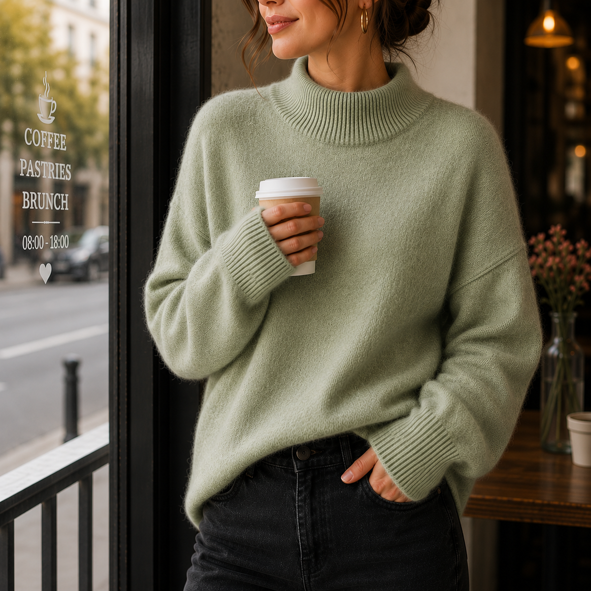 Juniper | Damski sweter oversize z golfem