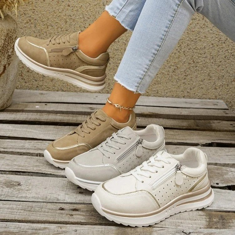 Renate – Sneakersy na platformie z bocznym zamkiem