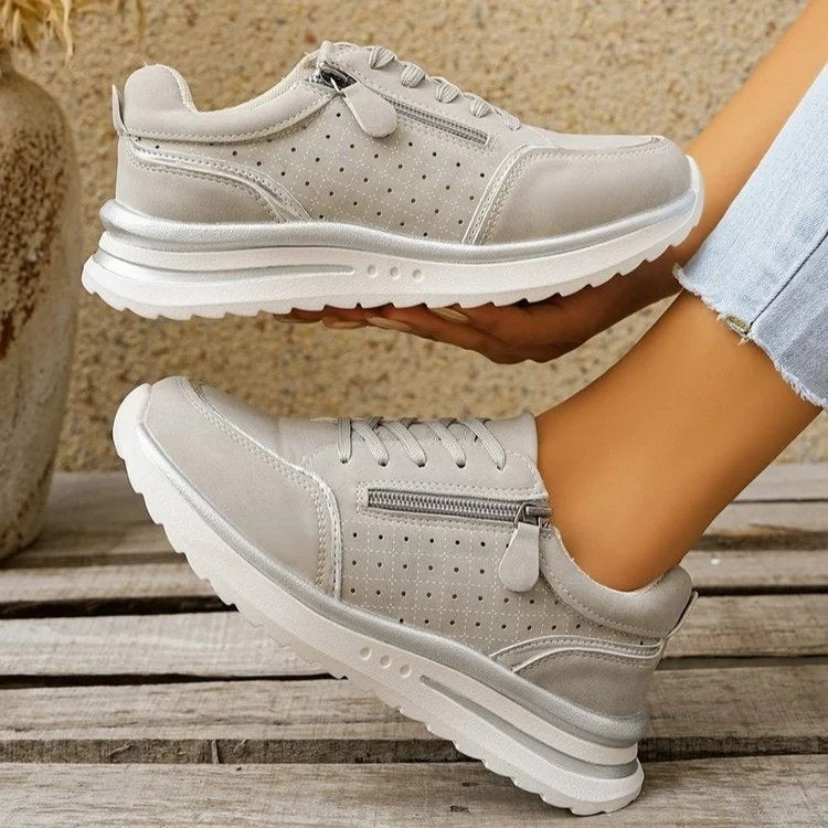 Renate – Sneakersy na platformie z bocznym zamkiem