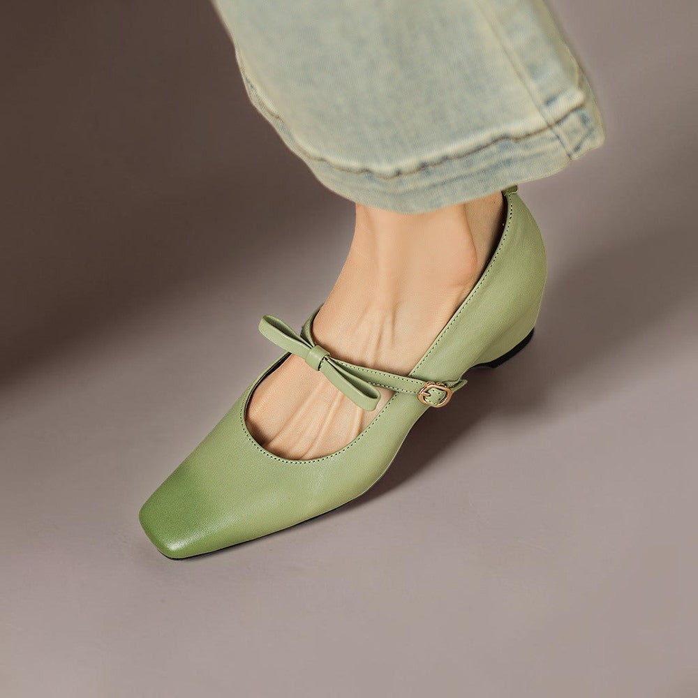 Mette | Eleganckie buty Mary Jane z kokardą
