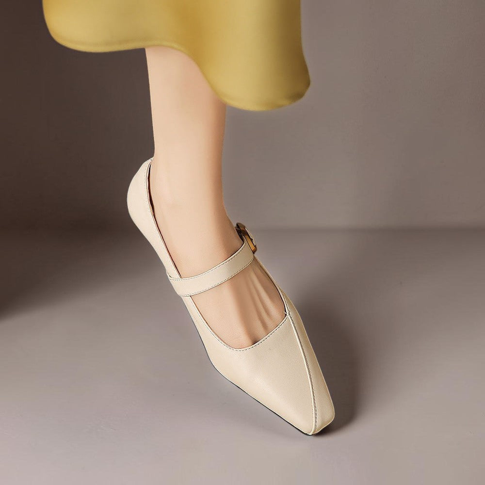Grethe | Buty Mary Jane ze złotą klamrą