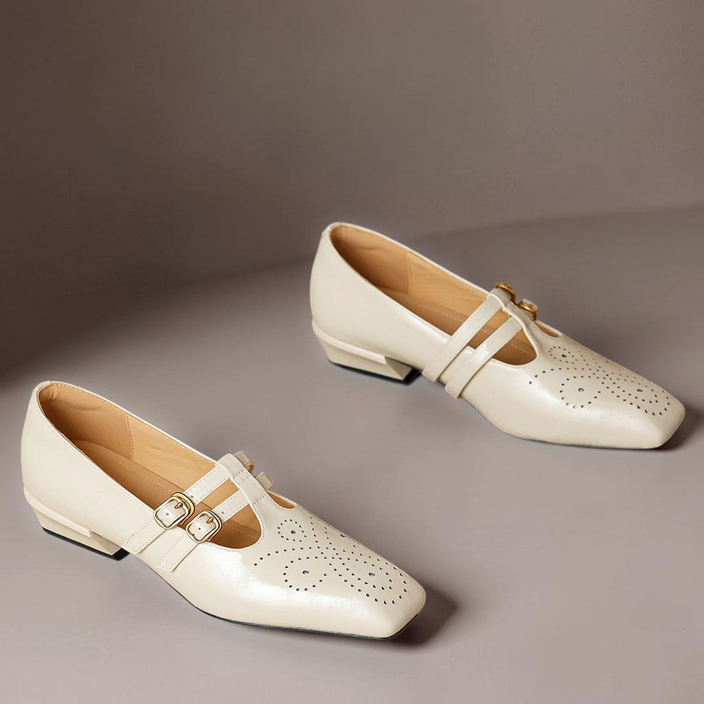 Rikke | Eleganckie skórzane buty Mary Jane z podwójnymi paskami