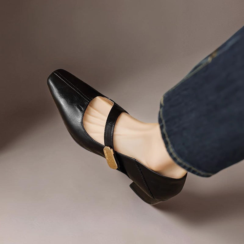 Else | Eleganckie buty Mary Jane ze złotą klamrą