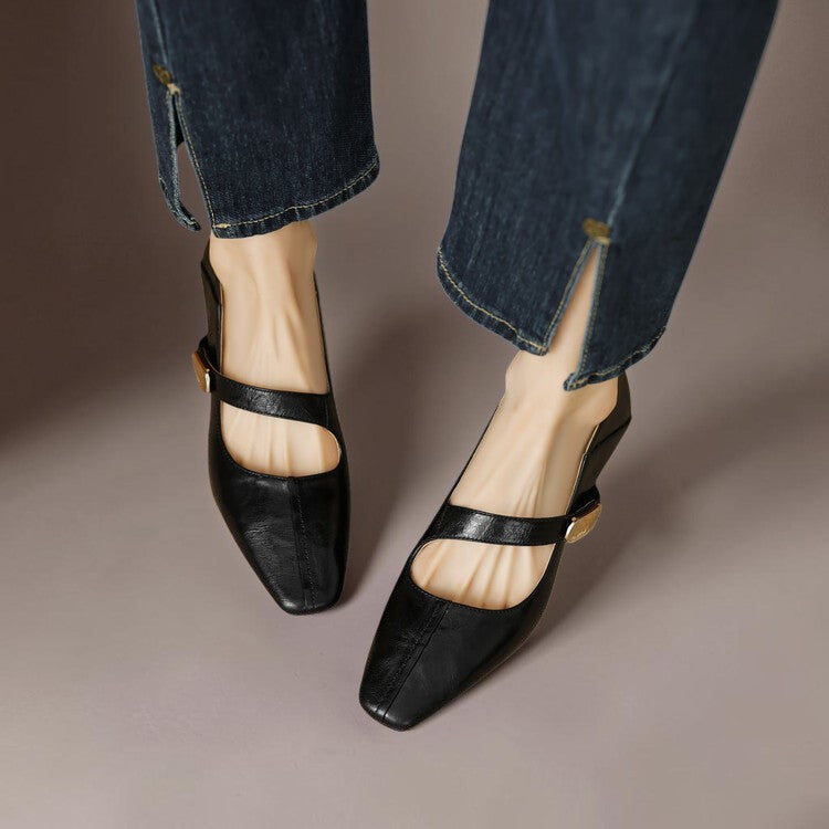 Else | Eleganckie buty Mary Jane ze złotą klamrą