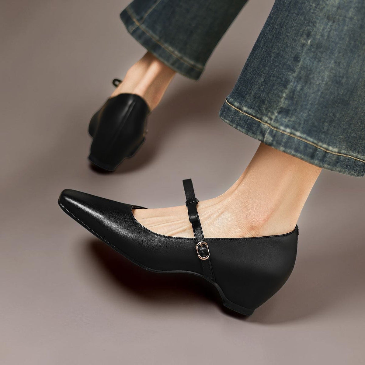Mette | Eleganckie buty Mary Jane z kokardą