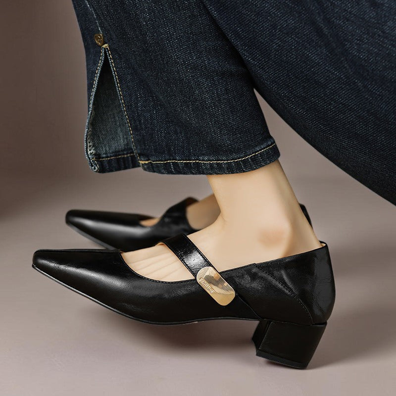 Else | Eleganckie buty Mary Jane ze złotą klamrą