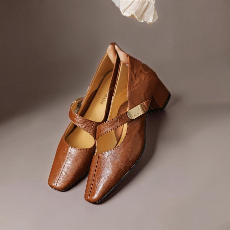 Else | Eleganckie buty Mary Jane ze złotą klamrą