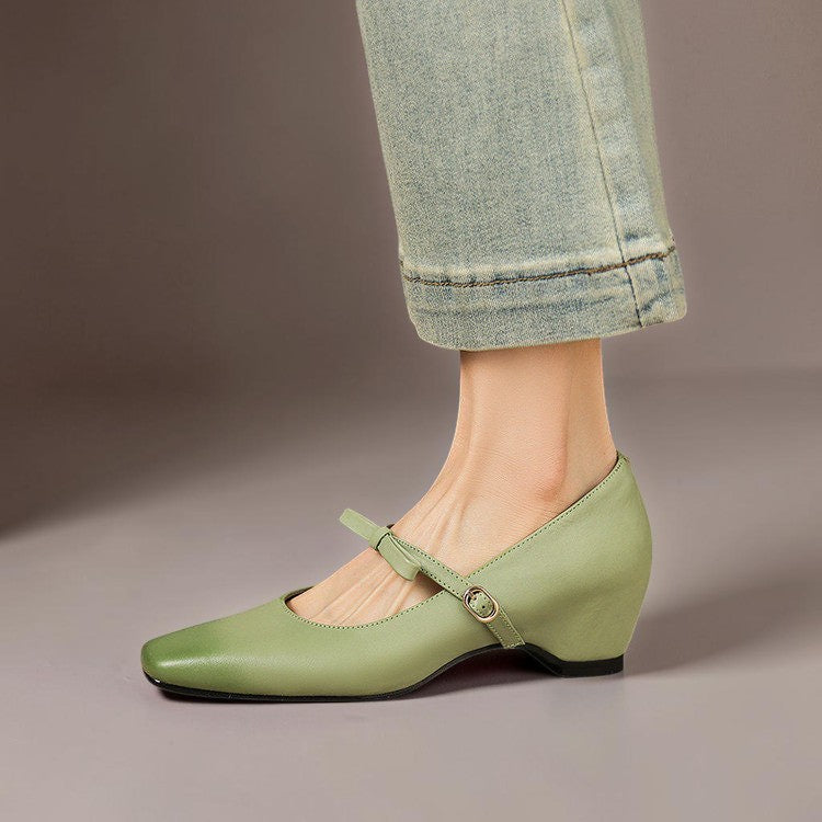 Mette | Eleganckie buty Mary Jane z kokardą