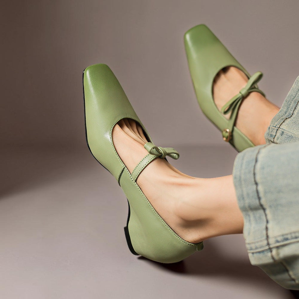 Mette | Eleganckie buty Mary Jane z kokardą