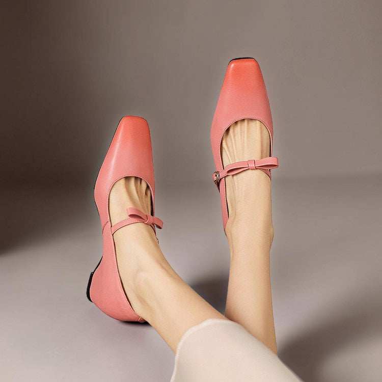 Mette | Eleganckie buty Mary Jane z kokardą