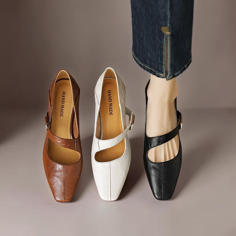 Else | Eleganckie buty Mary Jane ze złotą klamrą