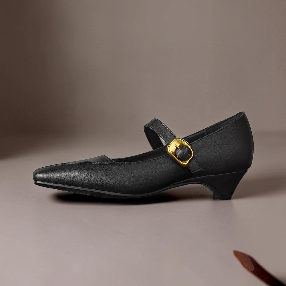 Grethe | Buty Mary Jane ze złotą klamrą